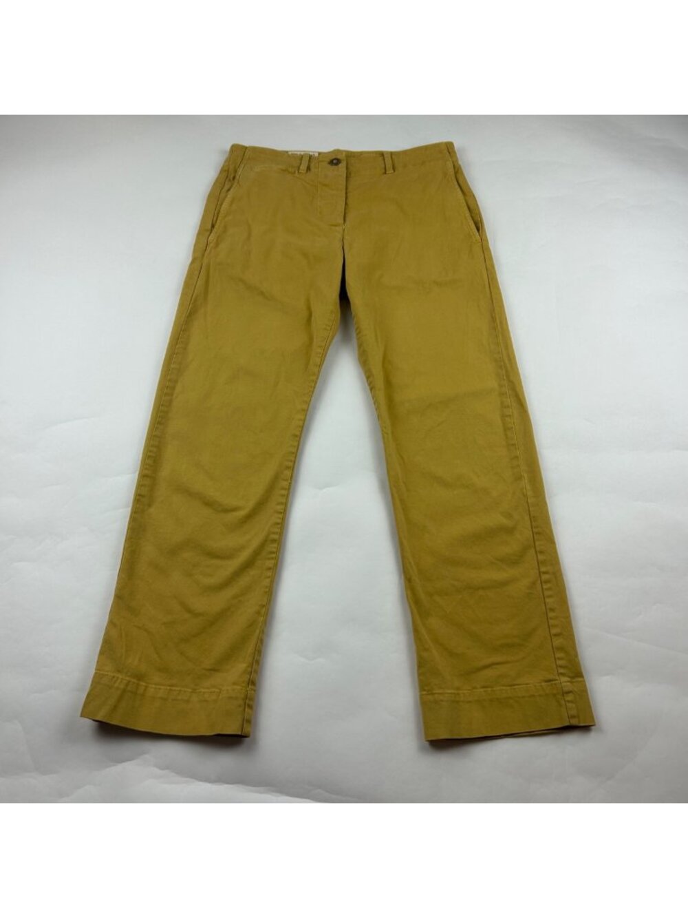 Nili Lotan Golden Yellow Canvas Straight Leg Ankle Pant 2